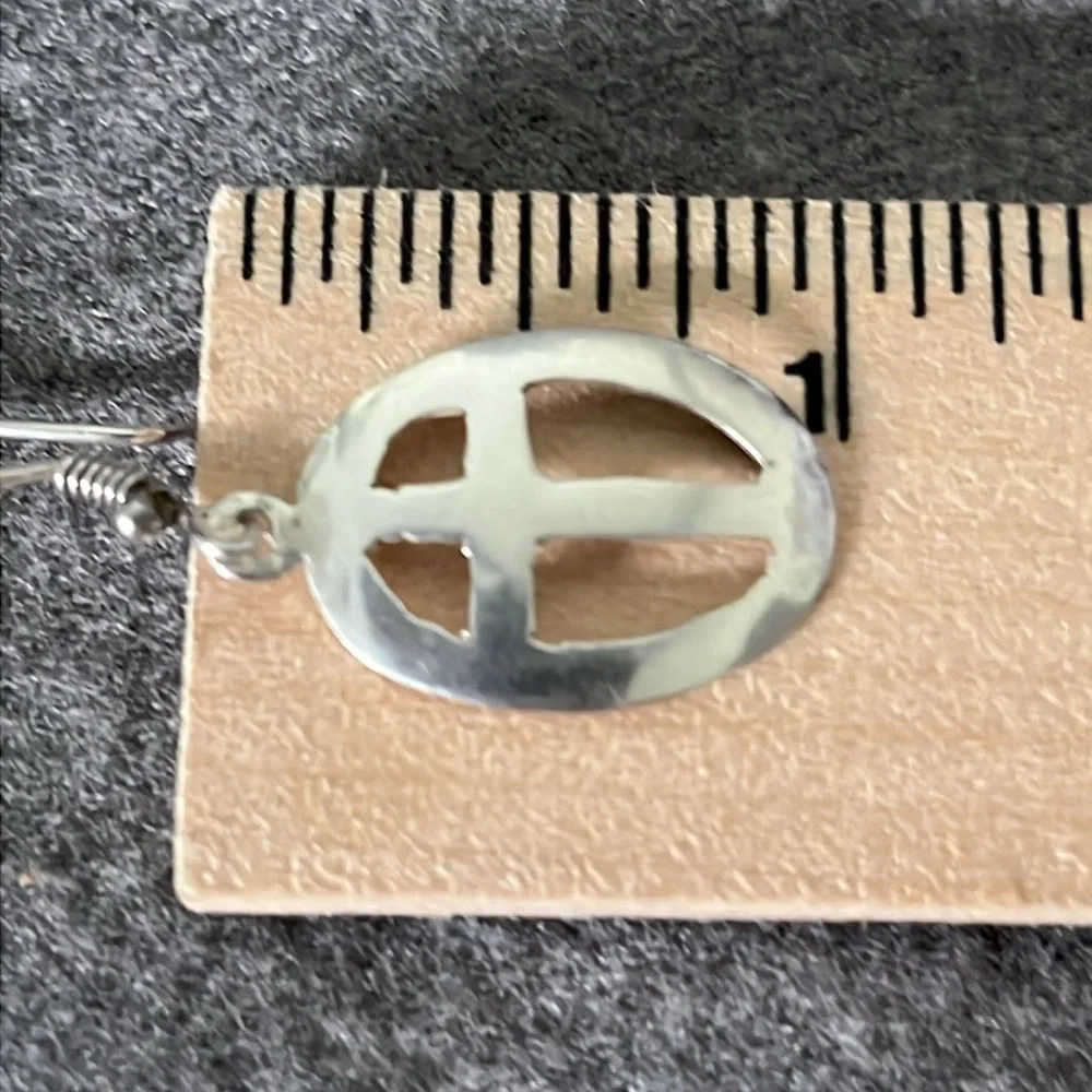 Artisan Sterling Cross Earrings. - Picture 3 of 5